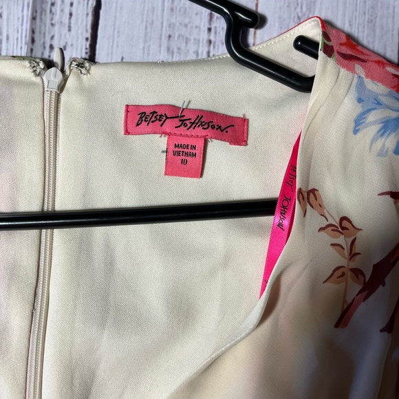 Betsey Johnson Cream Floral Long Sleeve Dress - Picture 2 of 4
